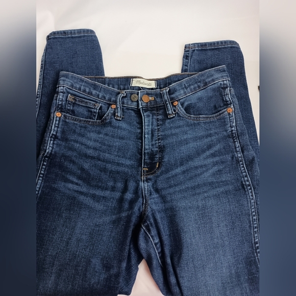 MADEWELL Designer High Rise Skinny Dark Blue Jeans (#1,434) - Picture 1 of 6